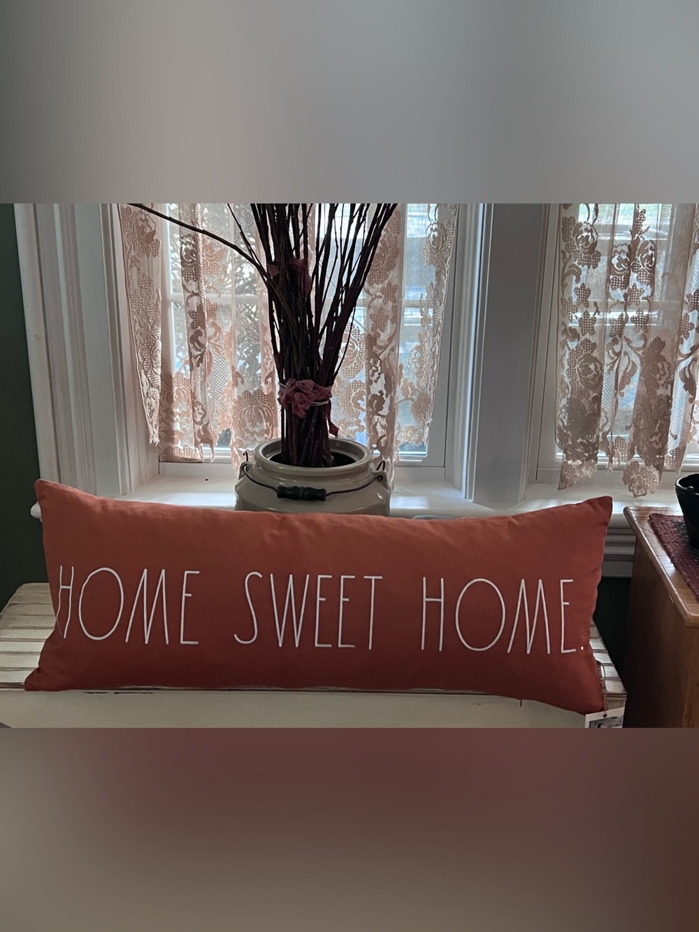 Rae Dunn Orange Rectangular HOME SWEET HOME Pillow 🍂